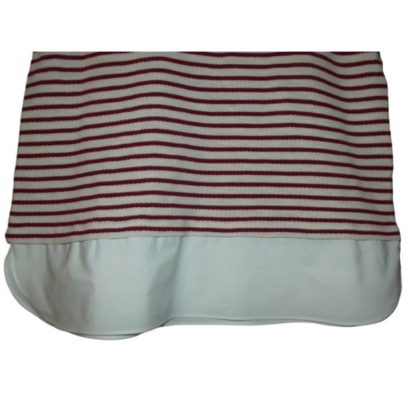 M & S Collections UK Sz 14 (USA 10) Red & Ivory Striped Sweater w/shirttail m - Picture 4 of 9